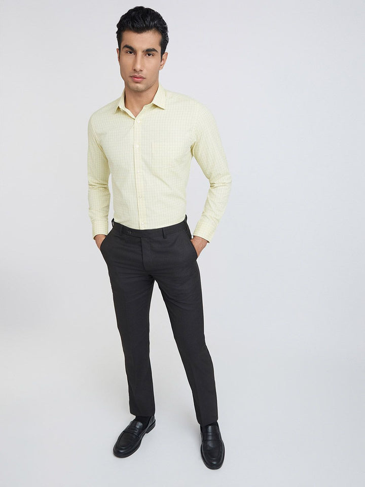 Park Avenue Slim Fit Grid Tattersall Checks Opaque Formal Shirt