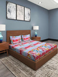 Myntra Elegant Homes Pink & Blue Printed 300 TC King Bedsheet Set 2.50 m x 2.25 m