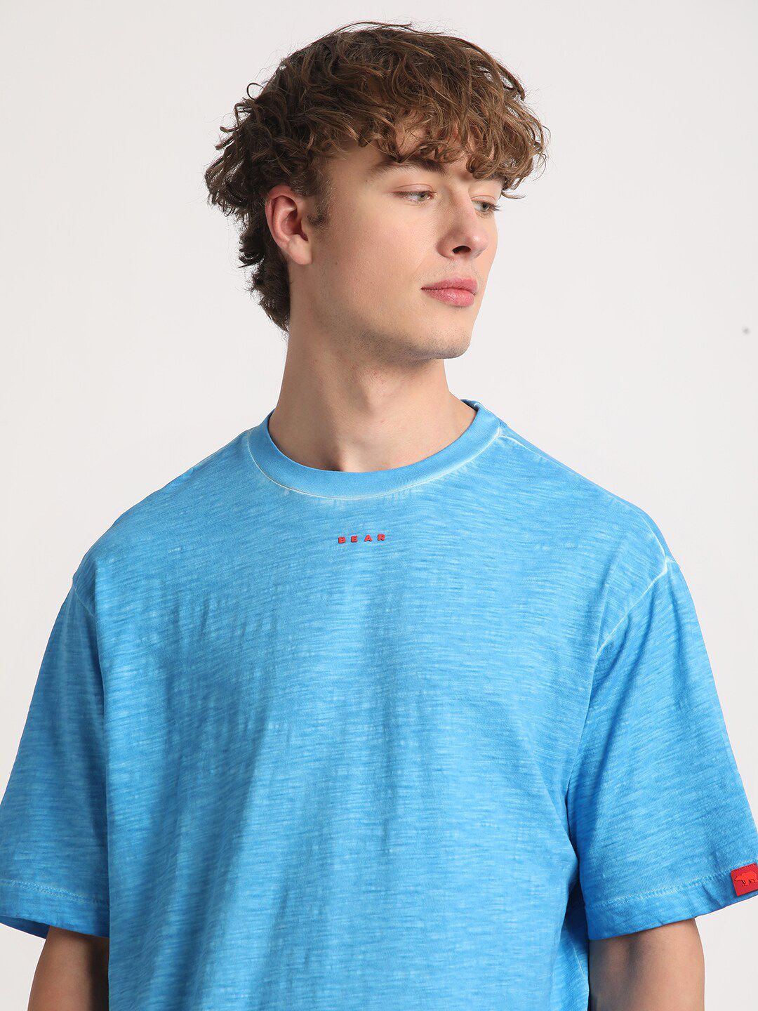 THE BEAR HOUSE Round Neck Drop-Shoulder Pure Cotton Baggy T-shirt