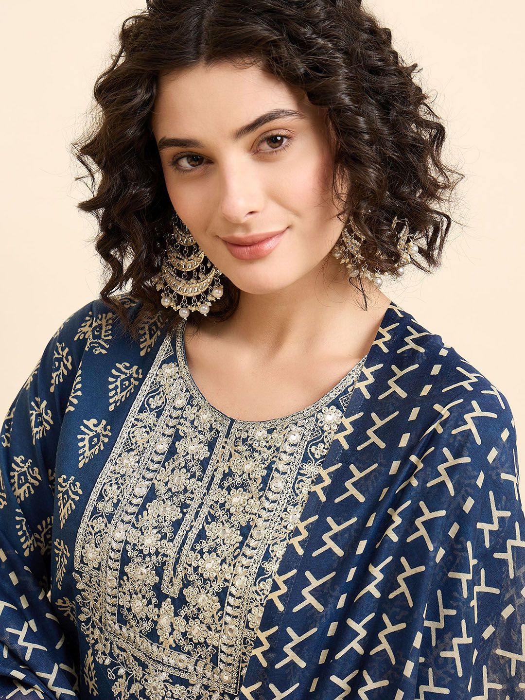 KALINI Women Ethnic Motifs Printed Regular Kurta with Trousers & With Dupatta