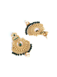 PANASH Gold Plated Beaded Contemporary Drop Earrings