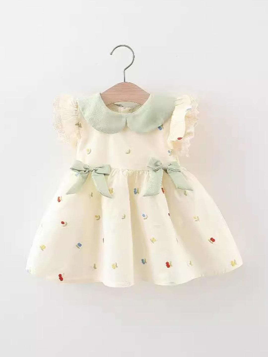 YK Floral Print Peter Pan Collar Fit & Flare Dress