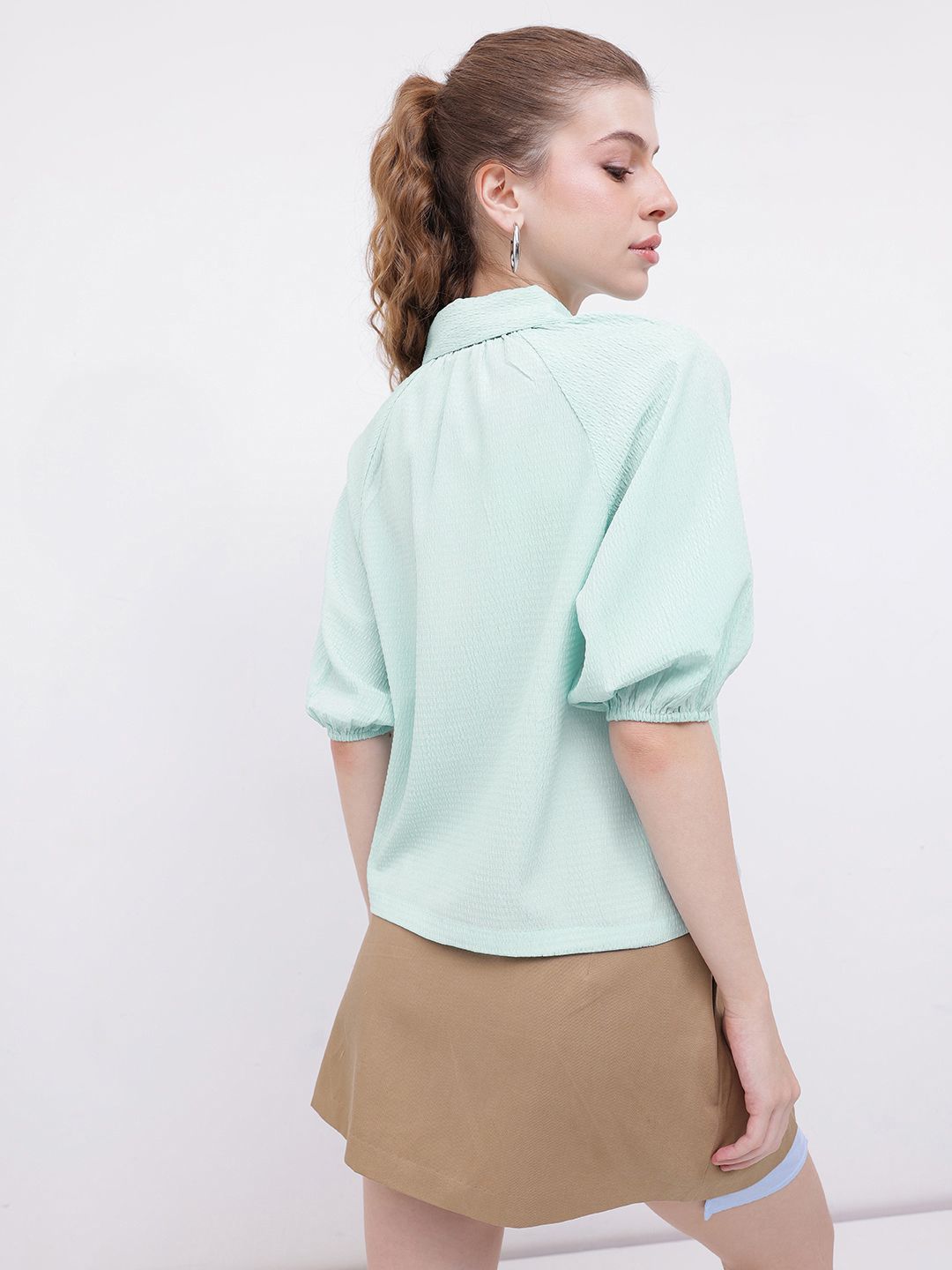 DressBerry Tranquil and Timeless Seersucker Relaxed Fit Shirt