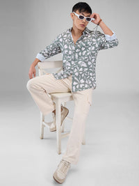 VASTRADO Men Classic Cutaway Collar Floral Printed Slim Fit Casual Shirt
