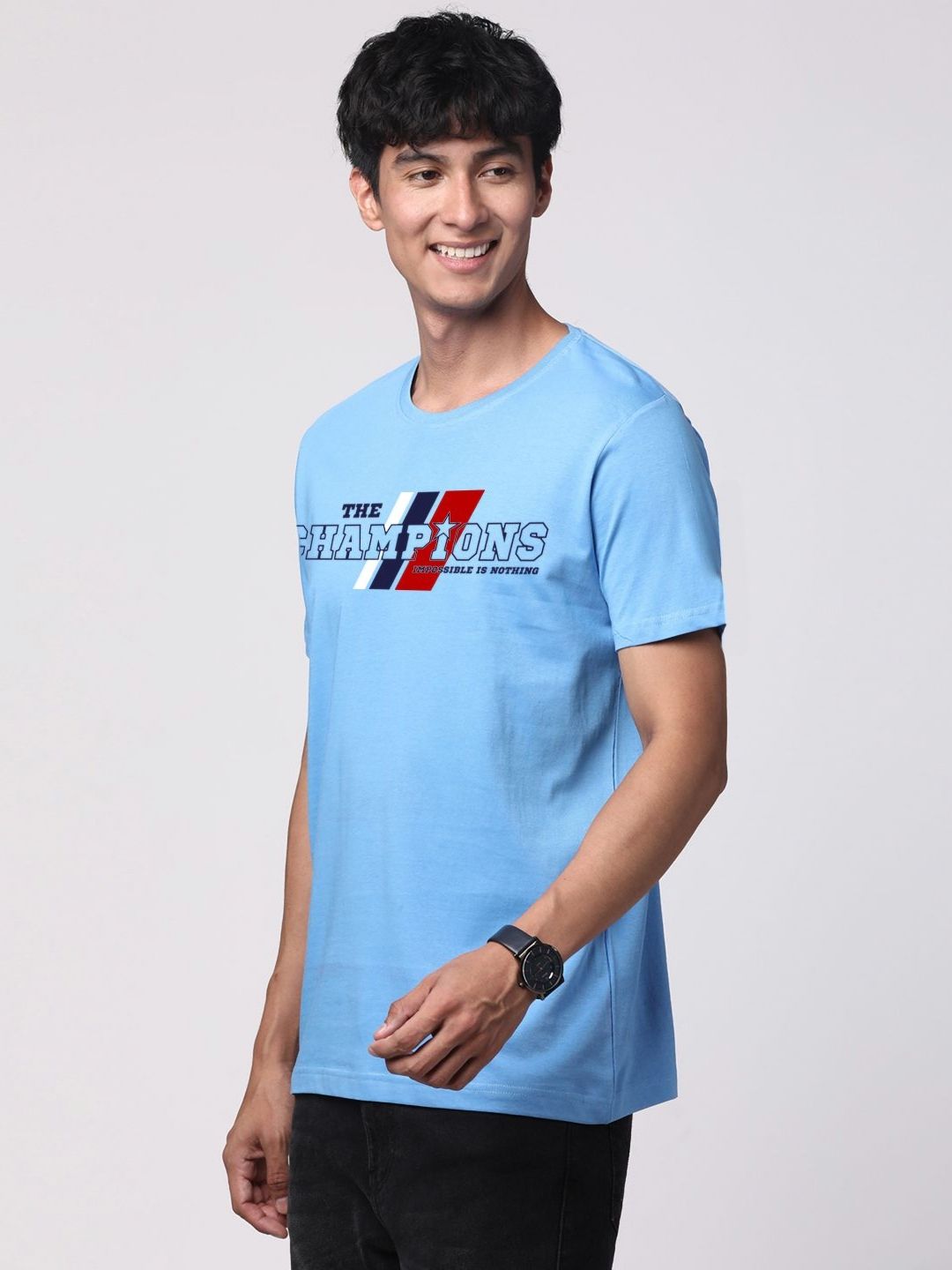 ADRO Men Typography Printed Cotton T-shirt