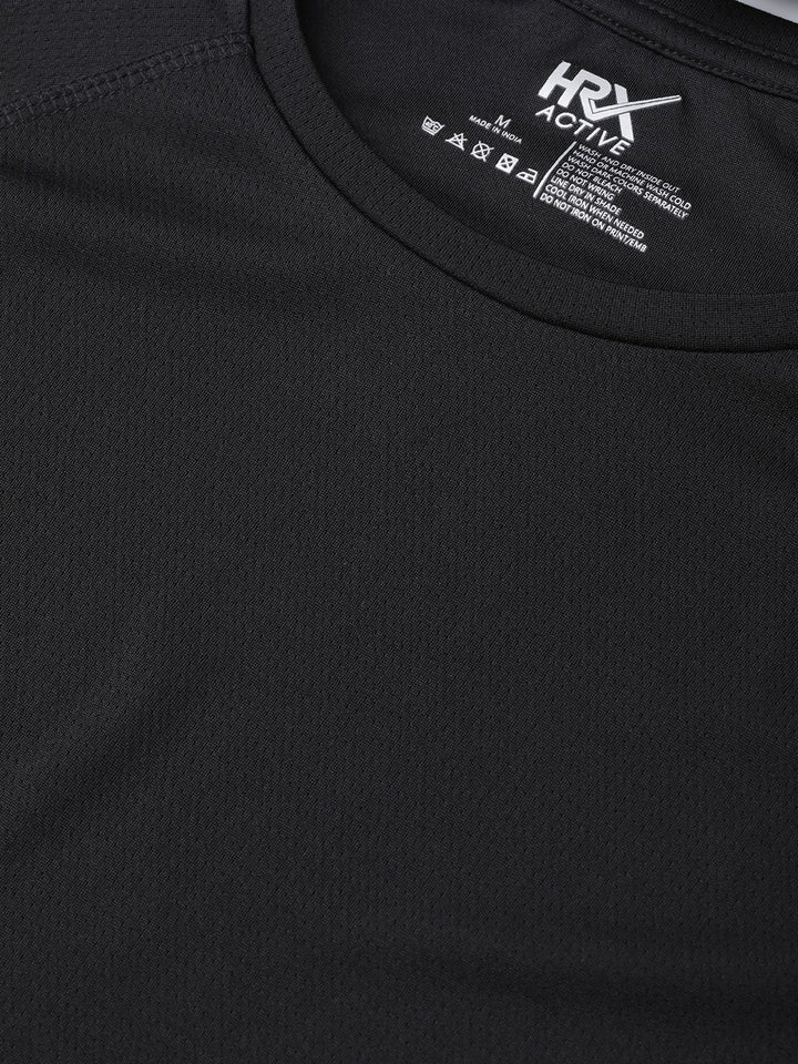 HRX by Hrithik Roshan Men Black Rapid Dry Running T-shirt