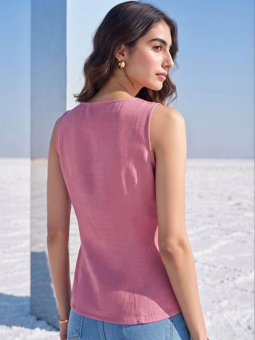 Mamicha Women Solid Sleeveless Top
