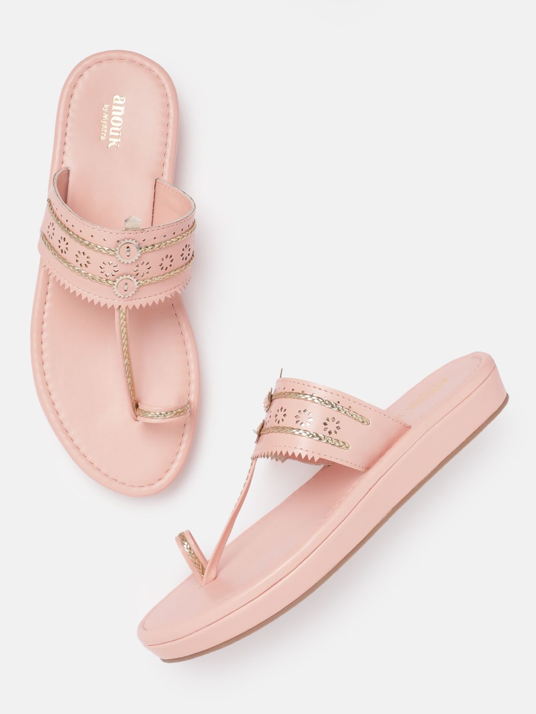 Anouk Women Ethnic Motif Detailing One Toe Flats