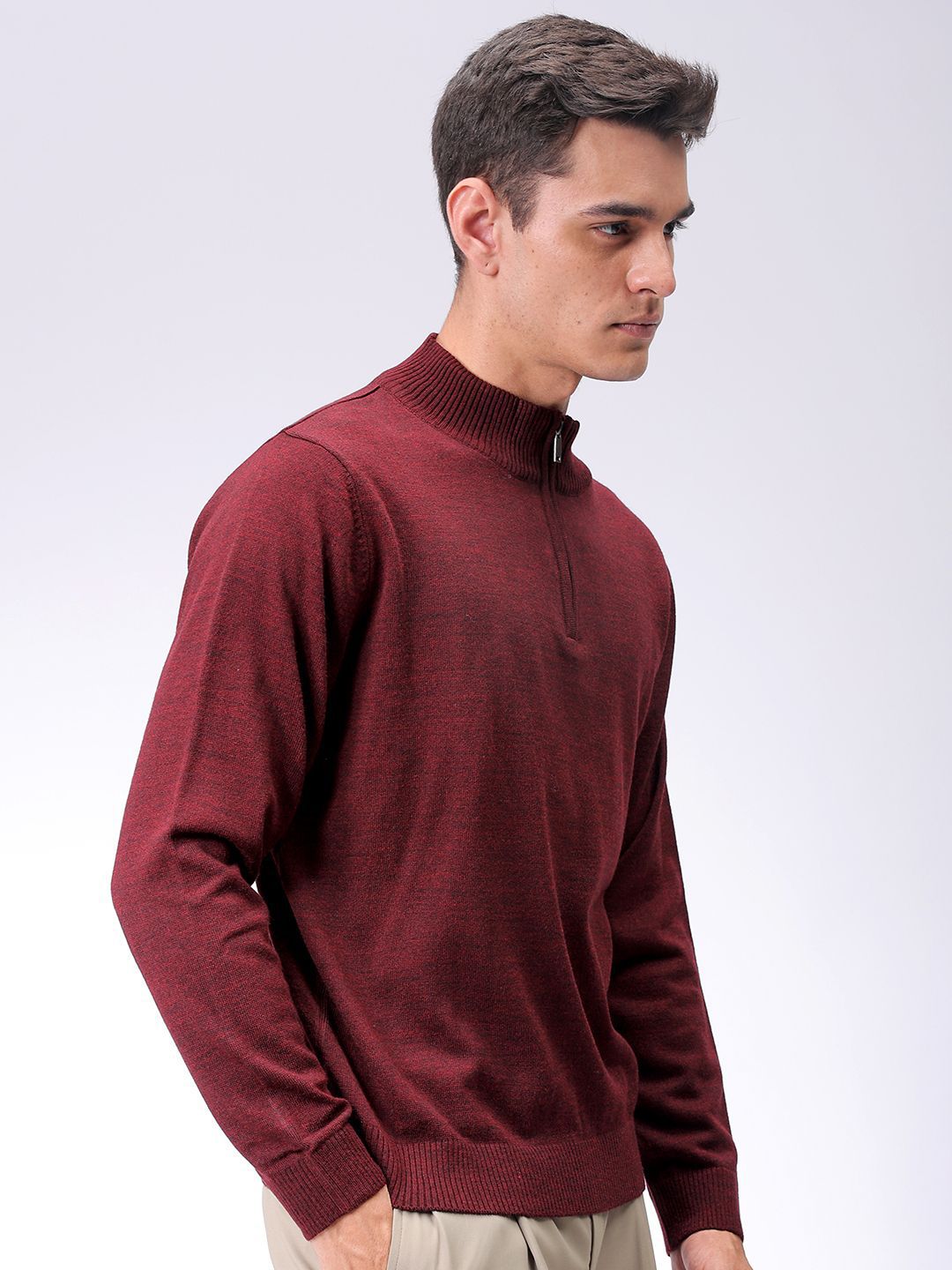 The Indian Garage Co Men Turtle Neck Log Sleeves Cardigan