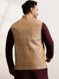 SOJANYA PLUS Woven Design Brocade Nehru Jackets