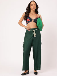 DressBerry Women Signature Statement Belted Cargo Trousers