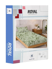 KLOTTHE Green Floral 300 TC Single Bedsheet with 1 Pillow Covers