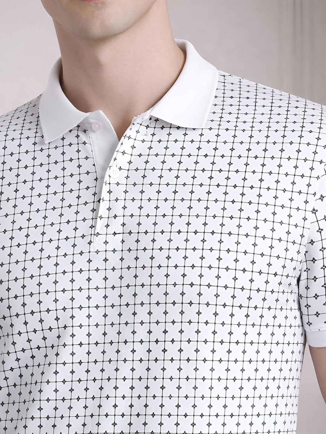ADRO Men Printed Polo Collar T-shirt