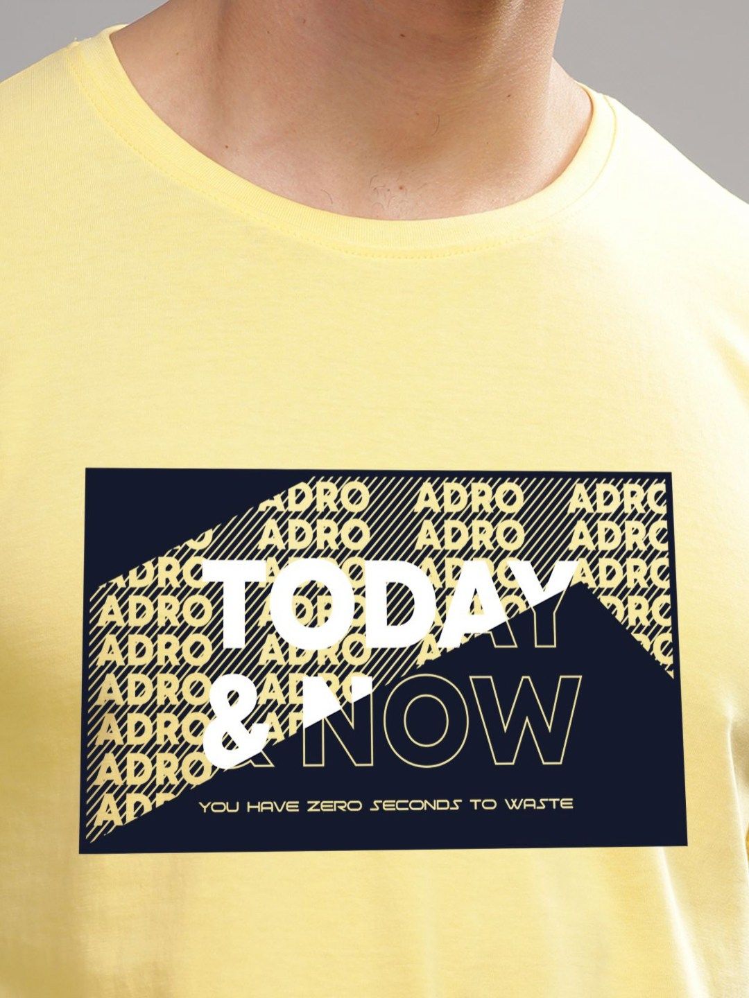 ADRO Typography Printed Round Neck Cotton T-shirt