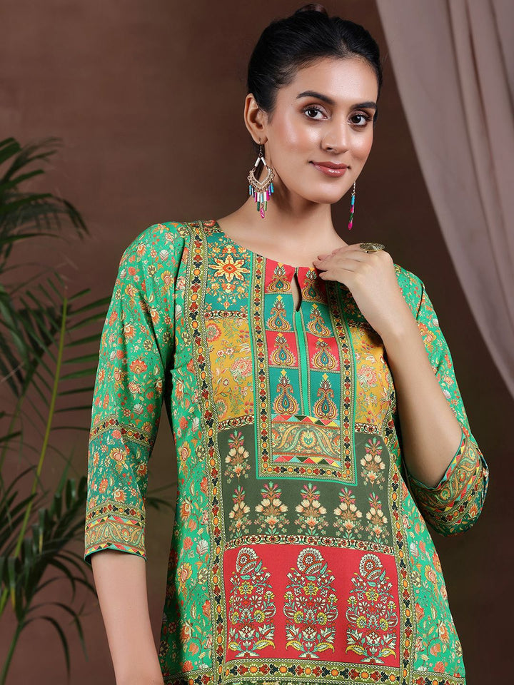 Libas Floral Printed Kurta with Trousers & Dupatta