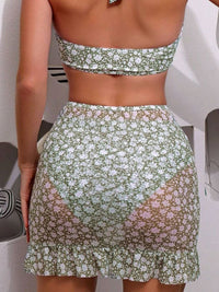 DressBerry Printed Halter Neck Swimwear Coverup Set