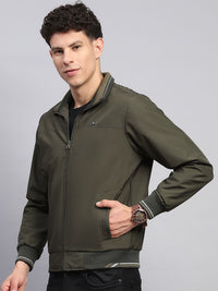 Monte Carlo Men Mock Collar Solid Casual Bomber Jacket