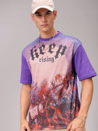 The Indian Garage Co Men Graphic Printed Round Neck Boxy T-shirt