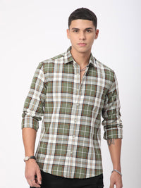 VASTRADO Men Timeless Tartanique Green Checkered Shirt