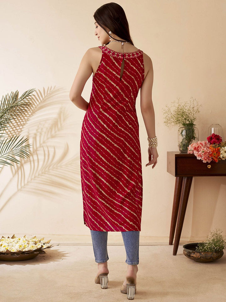 Anouk leheriya Printed Straight Kurta