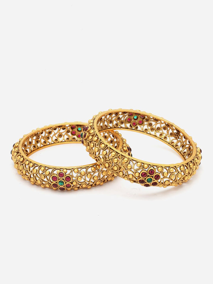 Set PANASH 2 Gelang Antik Bersalut Emas 24 CT
