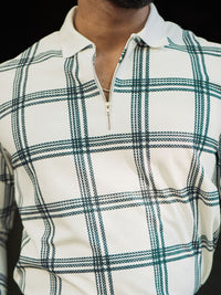Powerlook Men Checked Polo Collar T-shirt