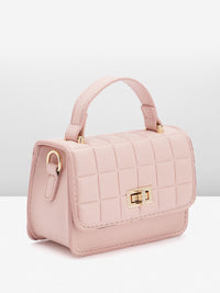 DressBerry Quilted Structured Satchel Bag