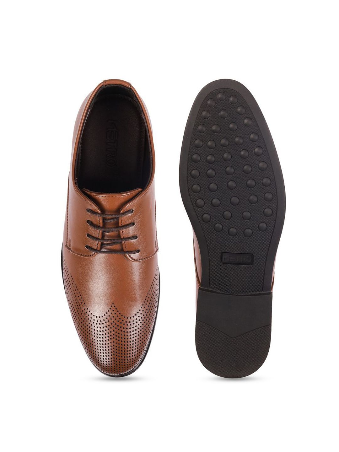 Metro Men Textured Formal Brogues