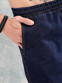 The Indian Garage Co Men Mid-Rise Loose Fit Contrast Stitch Stretchable Cargo Jogger Jeans