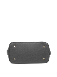 Lino Perros Black Solid Handheld Bag with Detachable Sling Strap