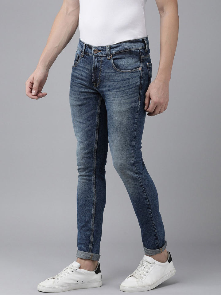 SPYKAR Men Super Skinny Fit Low-Rise Heavy Fade Stretchable Jeans