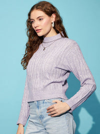 STREET 9 Self Design Cable Knit Acrylic Pullover