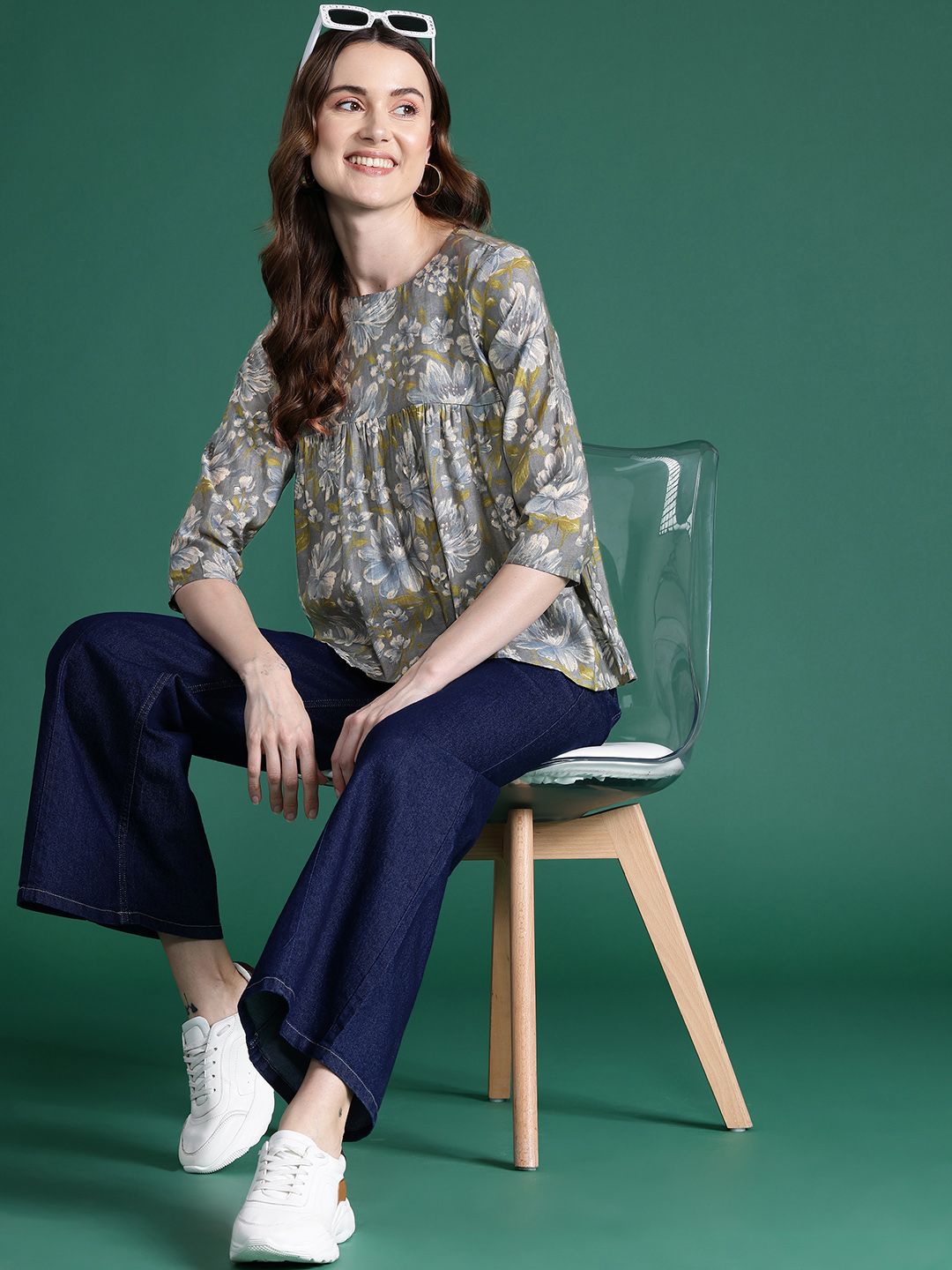 DressBerry Floral Print A-Line Top