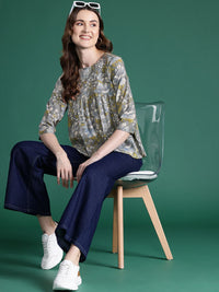 DressBerry Floral Print A-Line Top