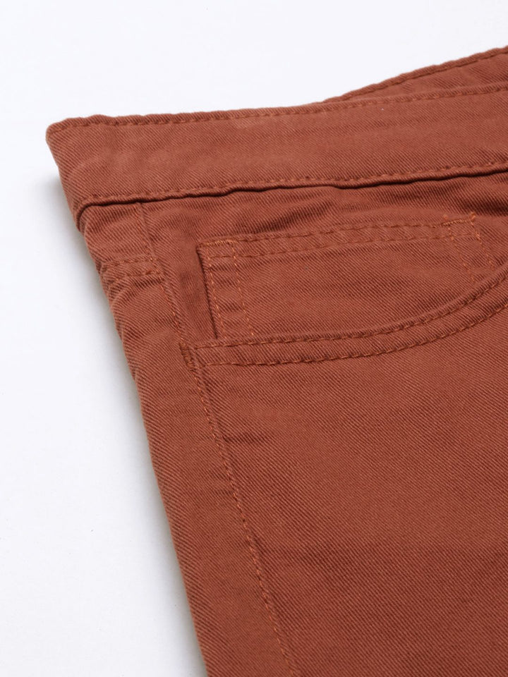 The Indian Garage Co Men Rust Slim Fit Chino Shorts