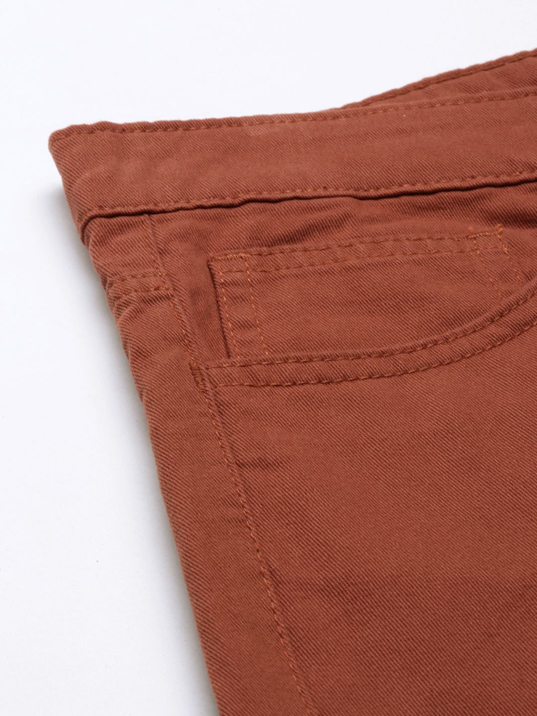 The Indian Garage Co Men Rust Slim Fit Chino Shorts