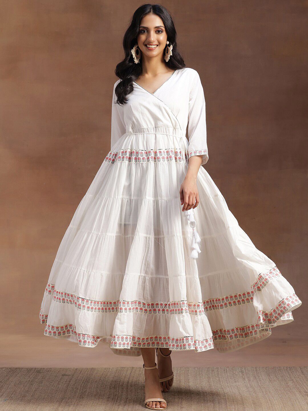 Libas Fit & Flare Midi Pure Cotton Anarkali Dress