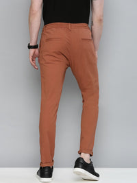 The Indian Garage Co Men Rust Slim Fit Chinos Trousers