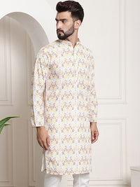 SOJANYA Floral Printed Mandarin Collar Kurta