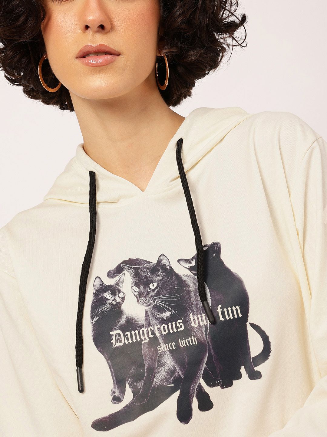 DressBerry Printed Hooded Sweatshirt