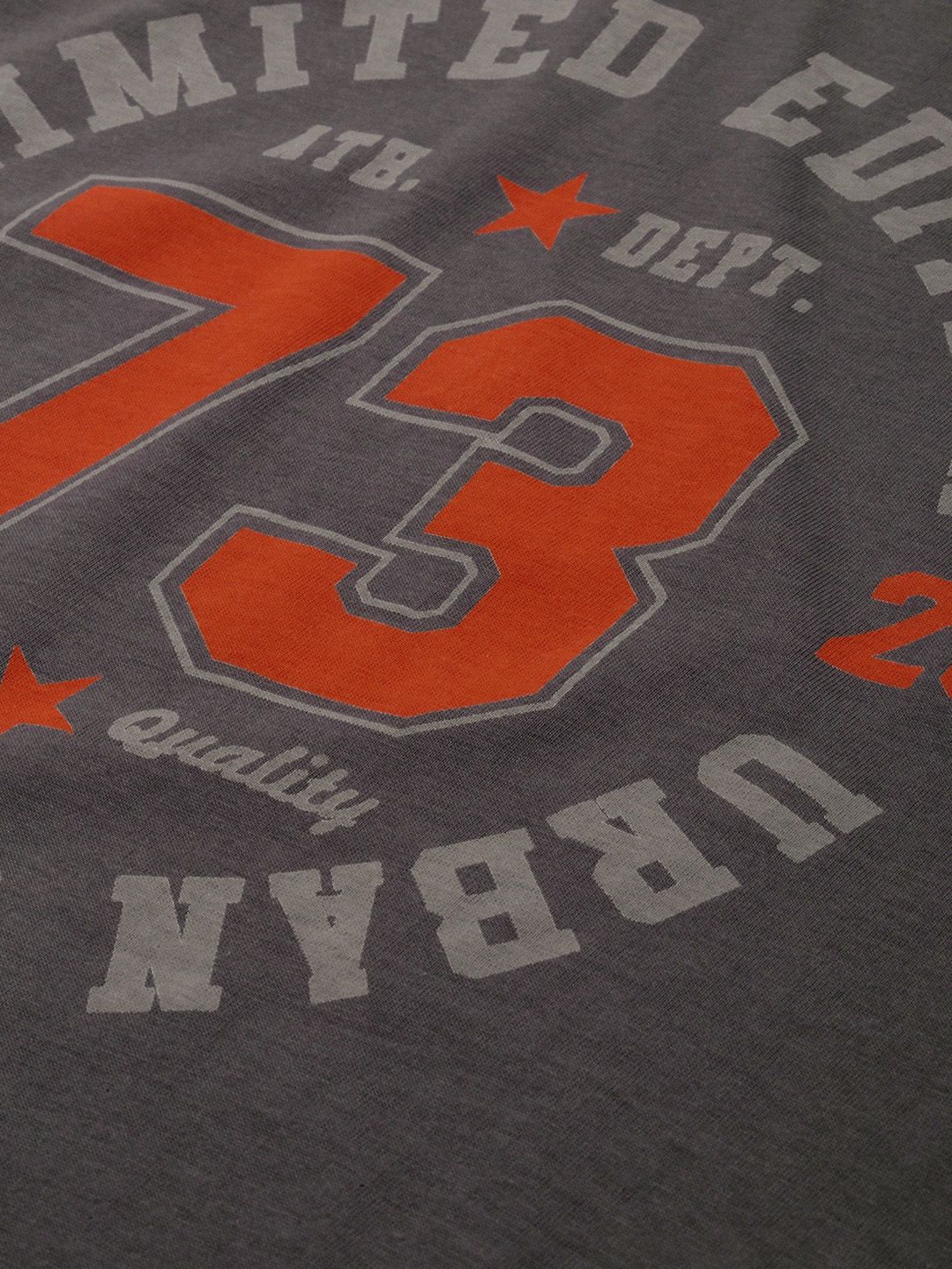 DILLINGER Men Grey Typography Printed Cotton T-shirt