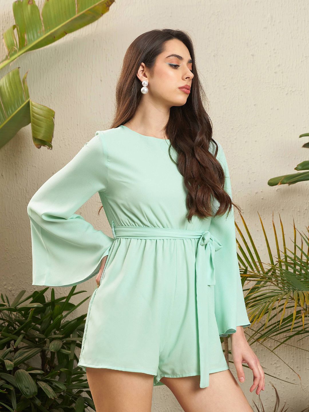 SASSAFRAS Sea Green Back Cut-Out Playsuit