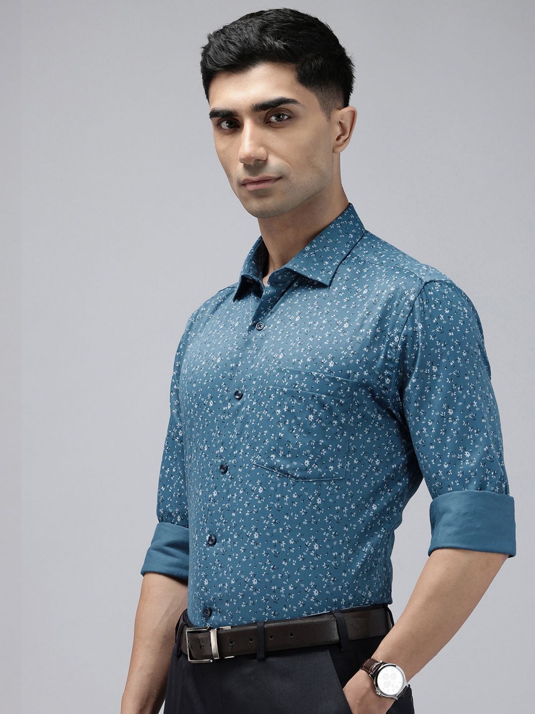 Park Avenue Slim Fit Floral Printed Formal Shirt