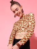STREET 9 Rust Animal Print Styled Back Top