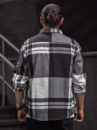 Powerlook Men Spread Collar Tartan Checked Cotton Casual Shirt