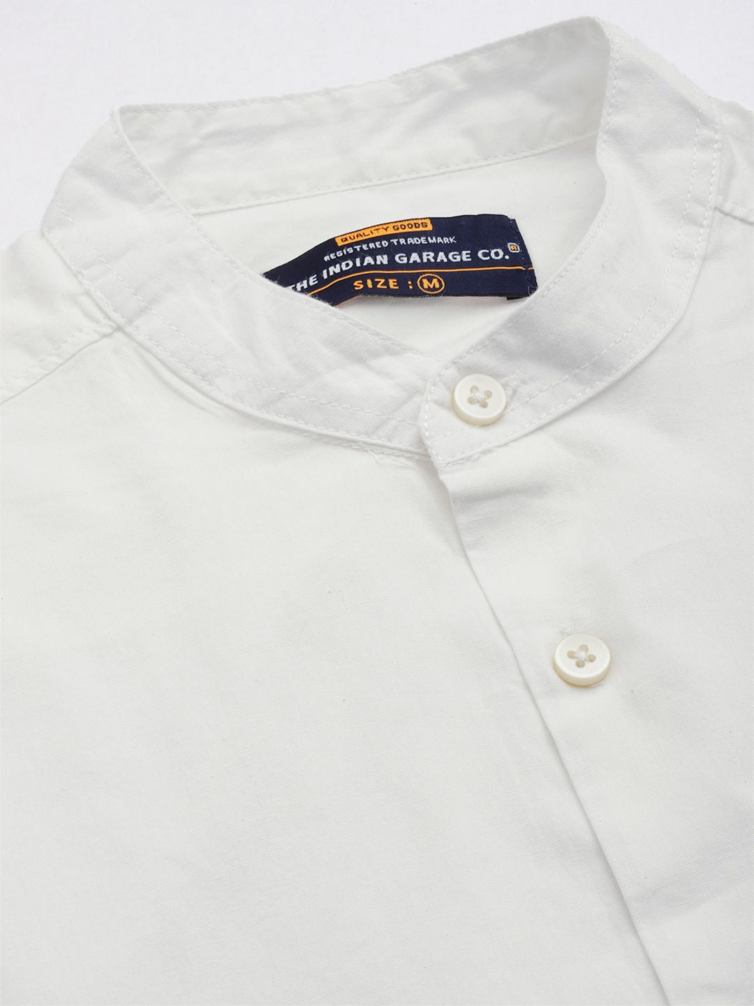 The Indian Garage Co Men White Solid Casual Shirt