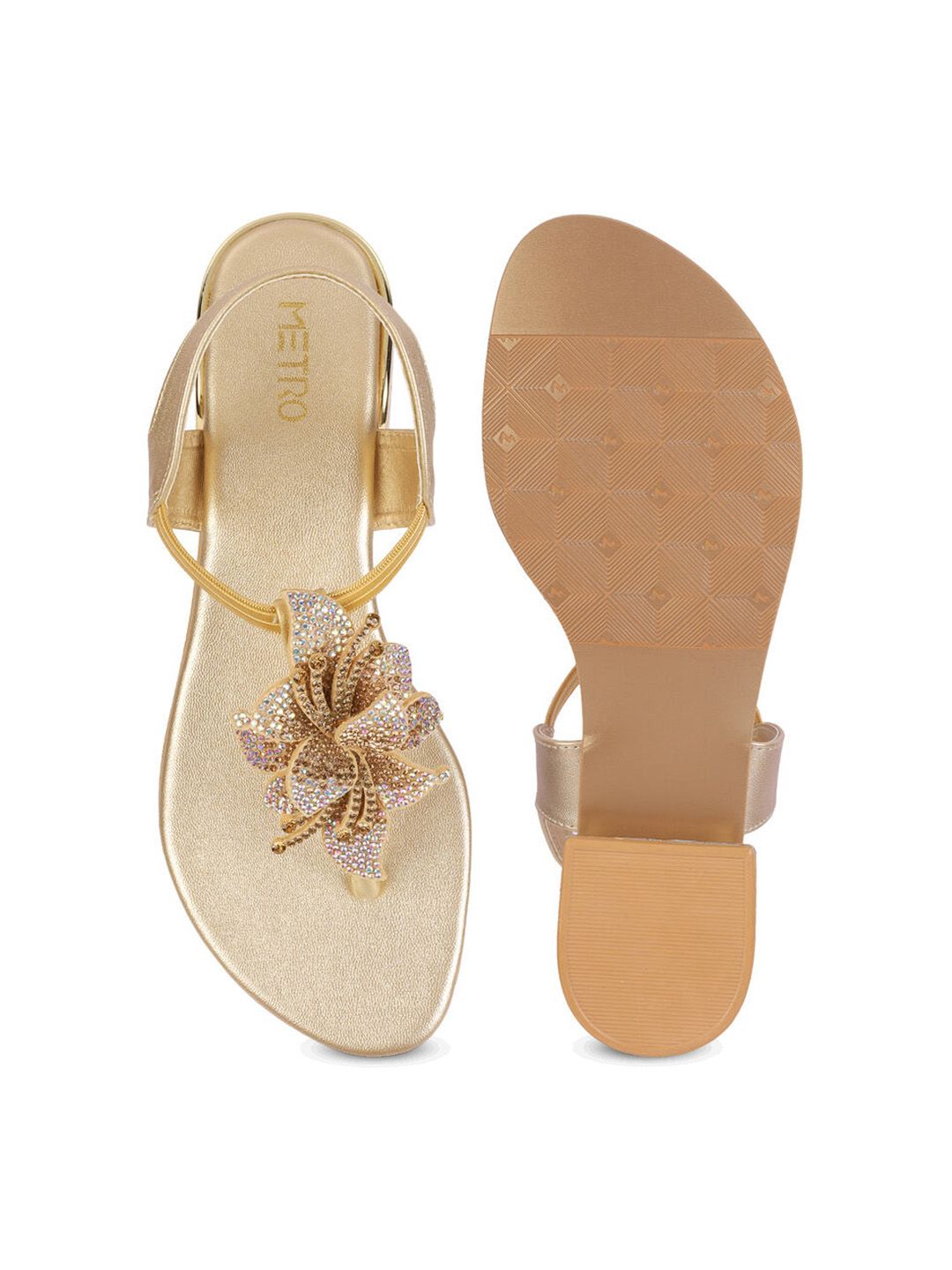 Metro Women Embellished Block Heels Sandals