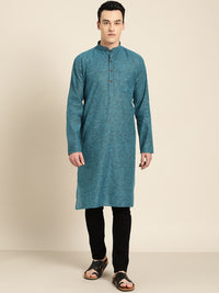SOJANYA Kurta Lurus Berjalur Biru Lelaki