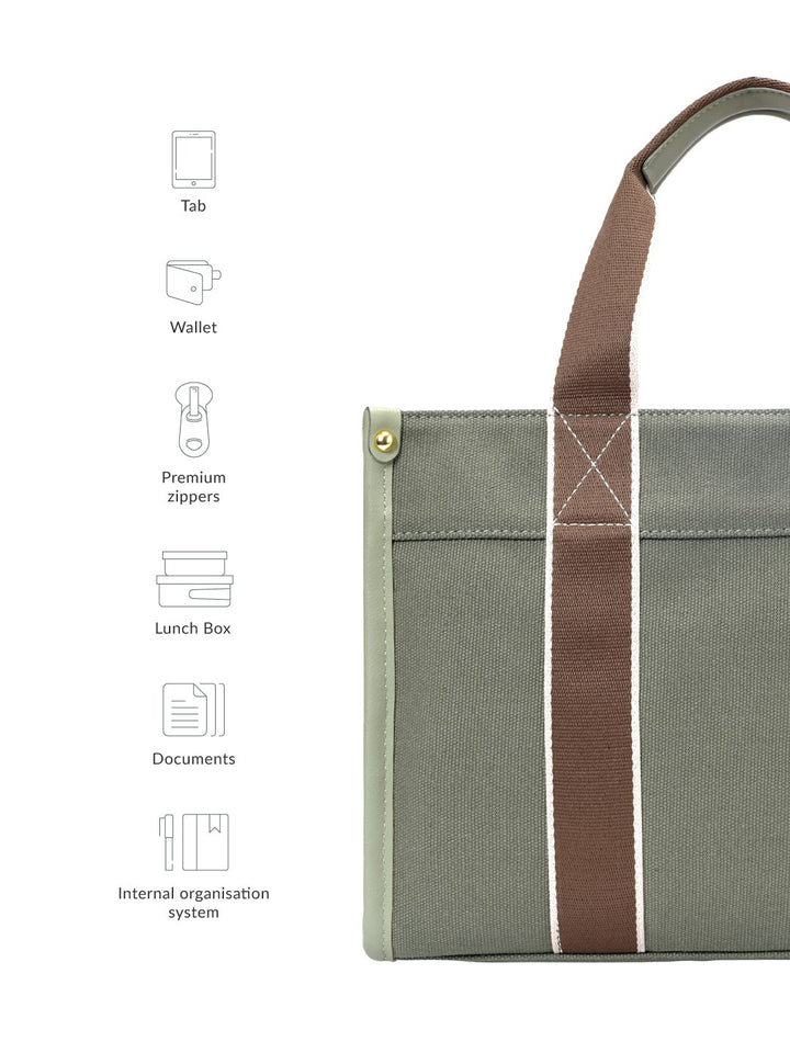 Lino Perros Self Design Canvas Structured Handheld Bag