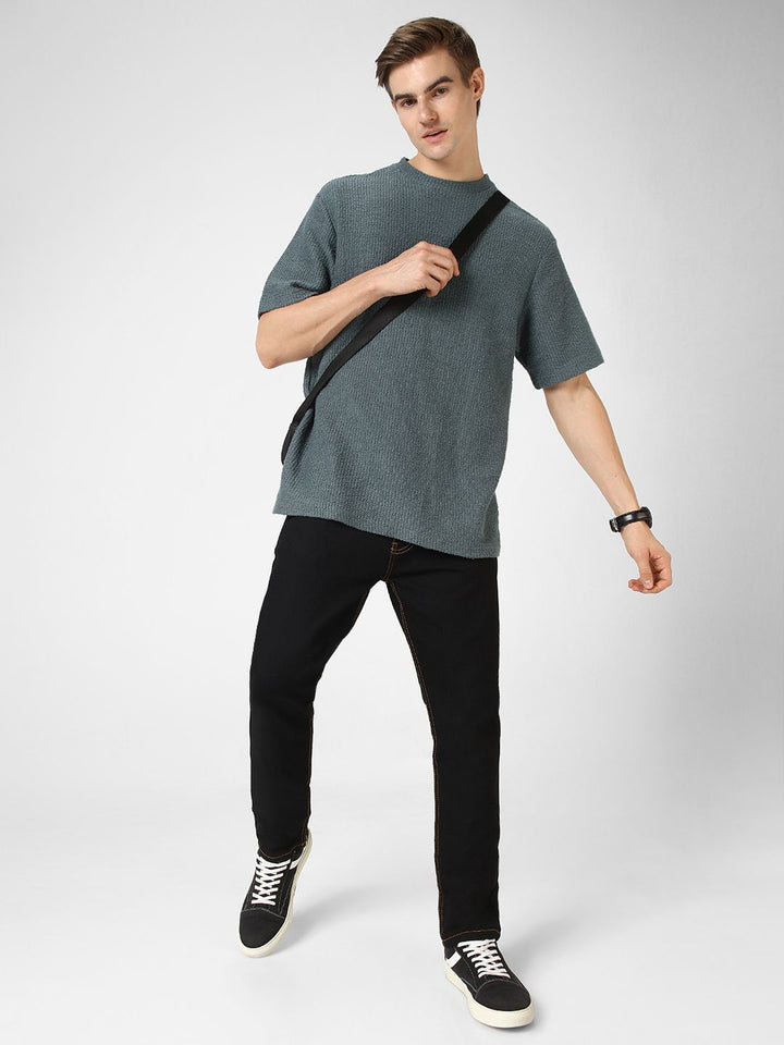 Urbano Fashion Men Black Slim Fit Mid-Rise Clean Look Stretchable Jeans
